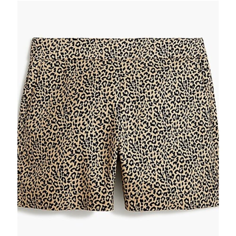 NWT J. Crew Factory Leopard Basketweave Short with Side Zip Size 10